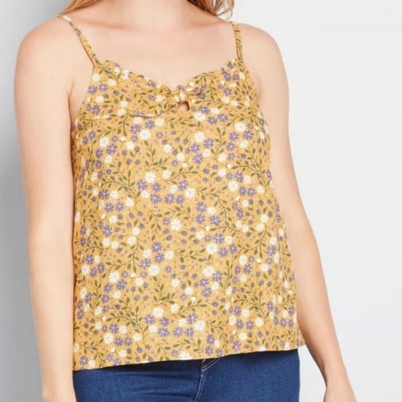 ModCloth Spruced Up Summer Sleeveless Top Size Medium - Picture 1 of 6